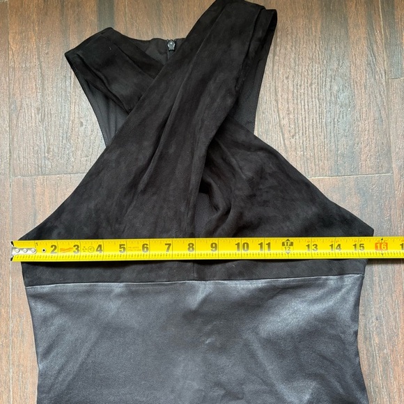 NWT Jason Wu Leather and Velvet Cross Neck Dress - Picture 3 of 6